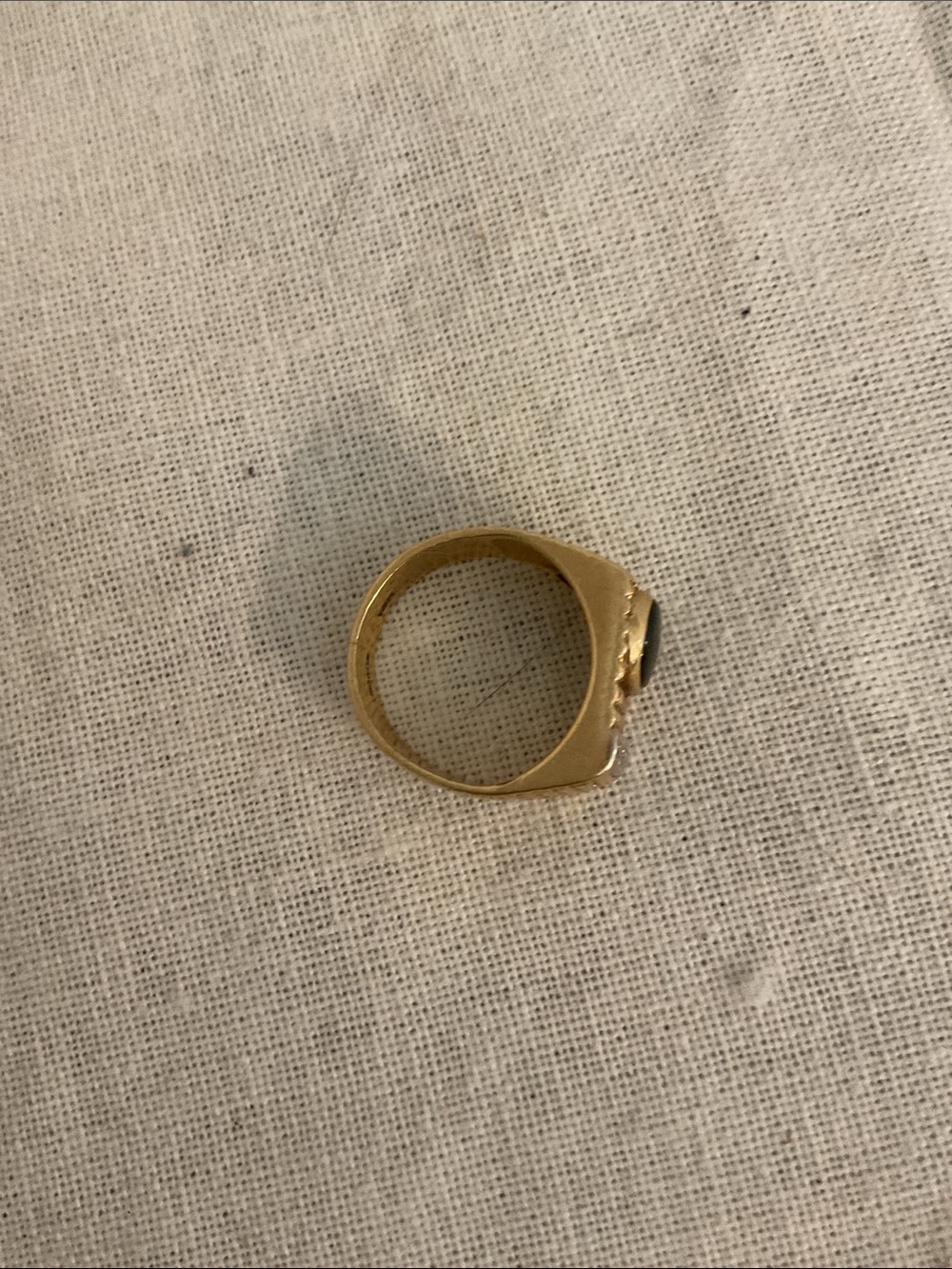 Vintage 14K Gold Black Star Sapphire Signet Ring Size 9 - Picture 4 of 9